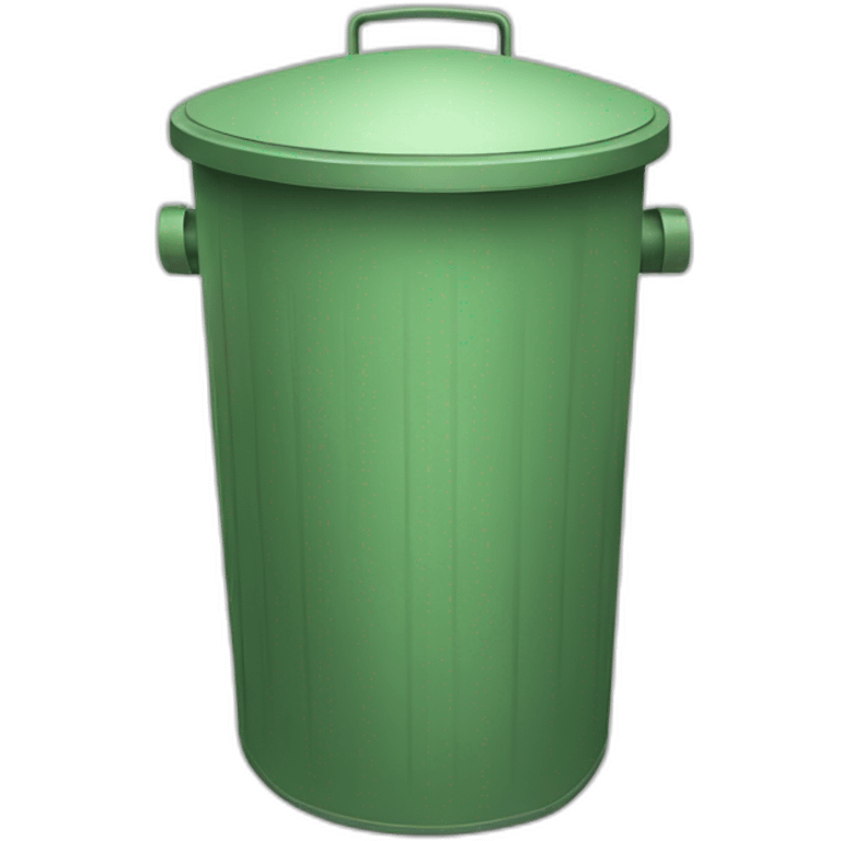 light Green Metal Trash Can With Green Lid emoji