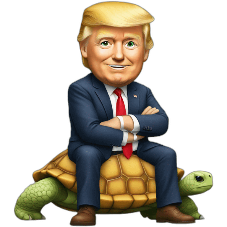 Trump sur une tortue emoji