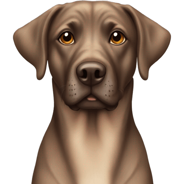 brindle lab dog with brown eyes emoji