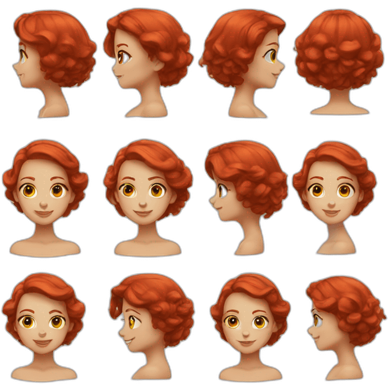 beautiful girl short red hair emoji