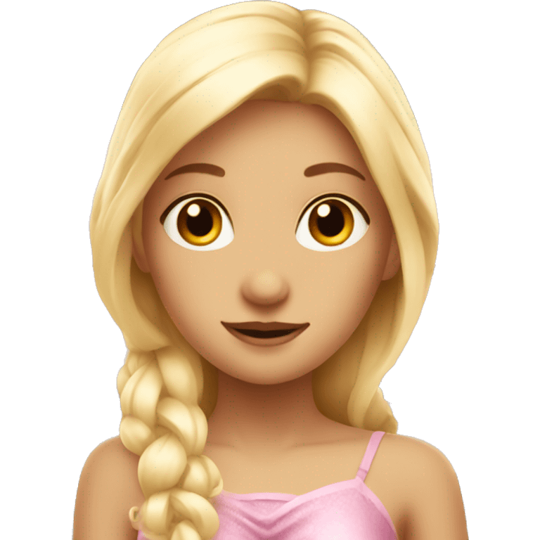 Pink blonde fairy with wings emoji