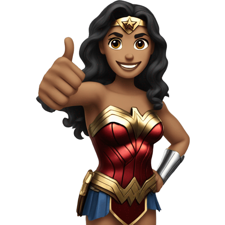 wonder woman doing thumbs up emoji