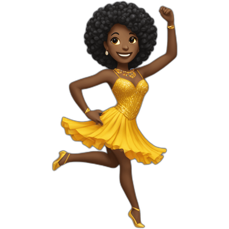 Black woman dancing samba emoji