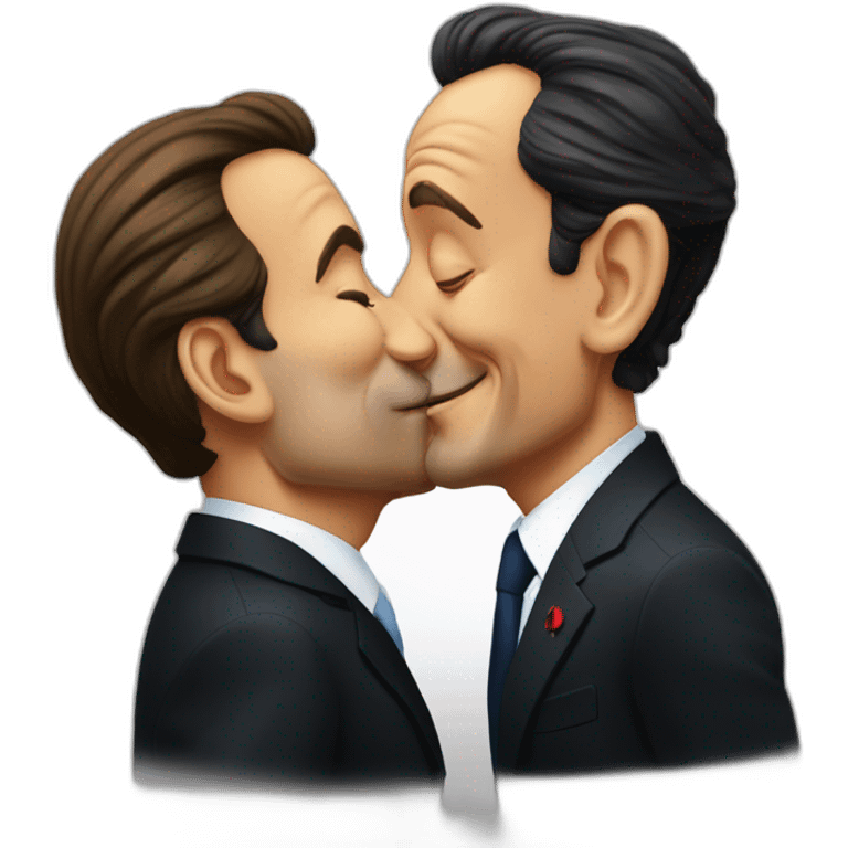 Nicolas Sarkozy kissing François Hollande emoji