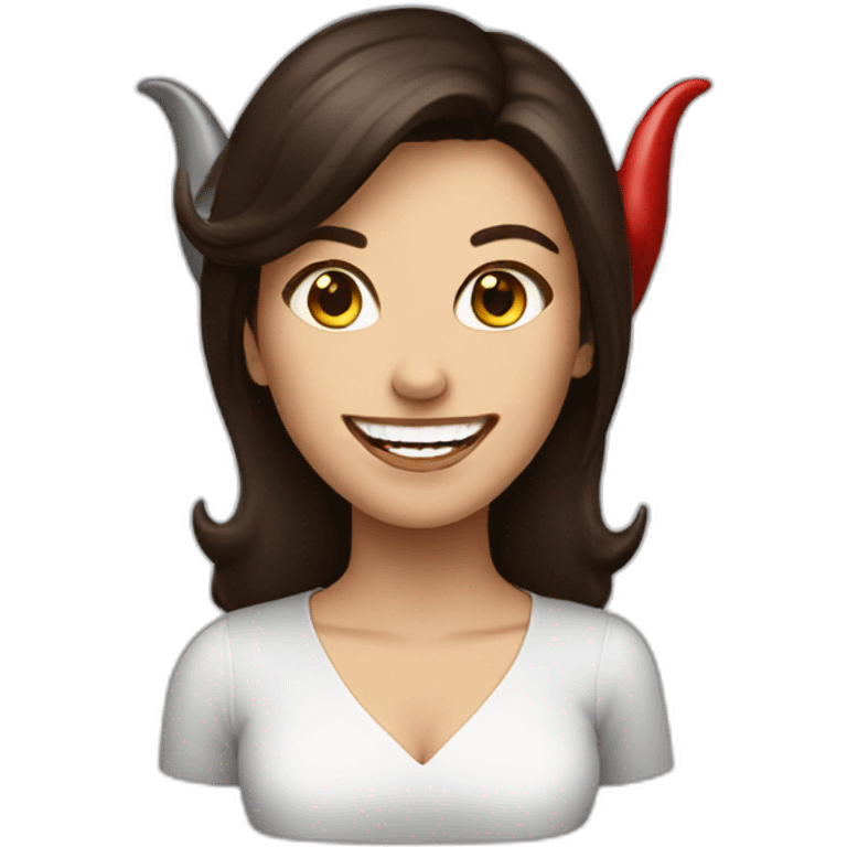 Devil brunette women smile emoji