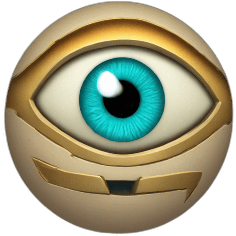 3d sphere with a cartoon Strider skin texture with Eye of Horus emoji