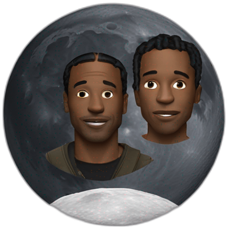 A man on the moon with travis scott emoji