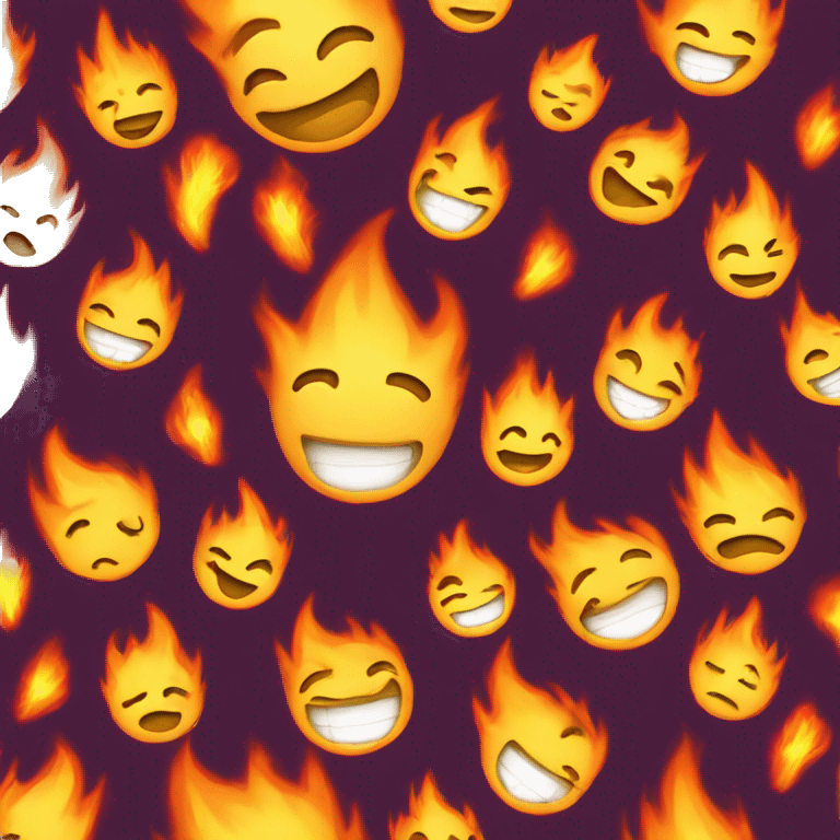 smily emoji on fire emoji