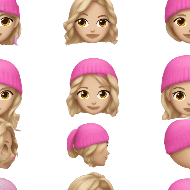 White girl Pink ski mask  emoji