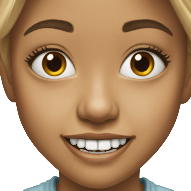 realistic portrait of girl’s teeth emoji