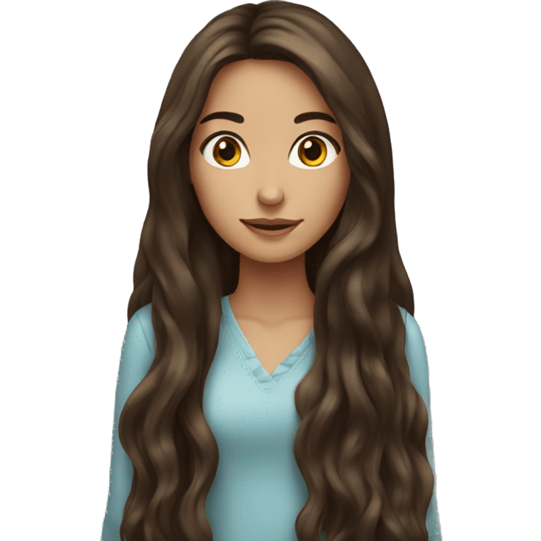 Brunette long haired girl emoji