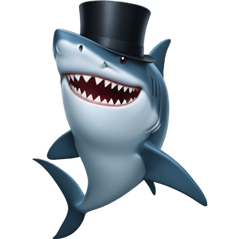 "shark with tophat". emoji