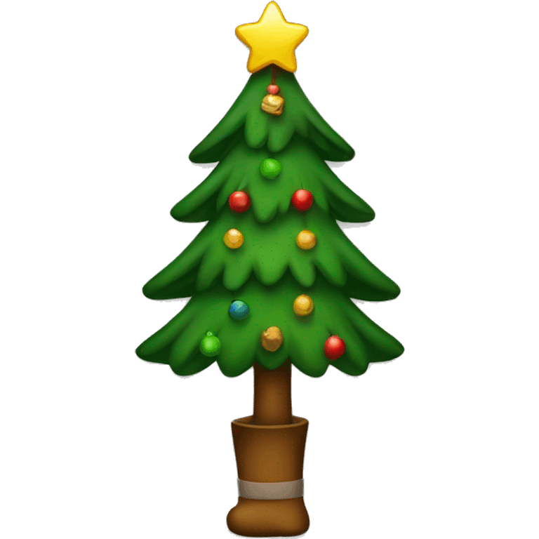 A christmas tree with lederhosen emoji