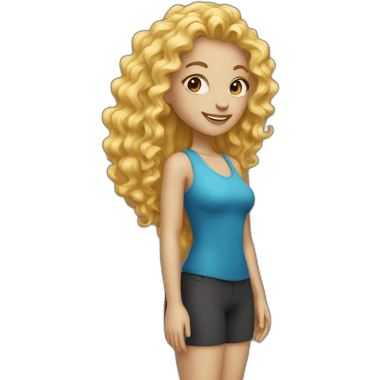 Tall curly blonde girl emoji