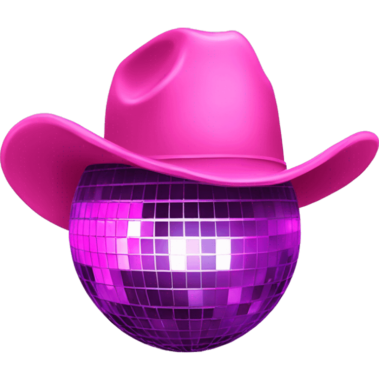 Disco ball with pink cowboy hat emoji