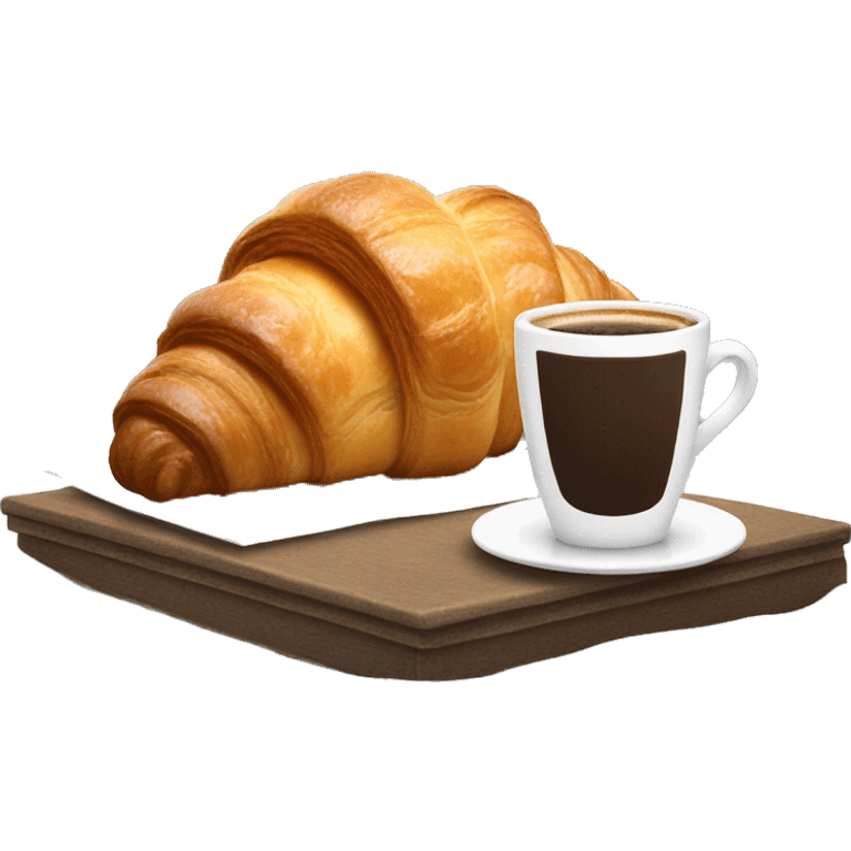 croissant with coffee in winter  emoji