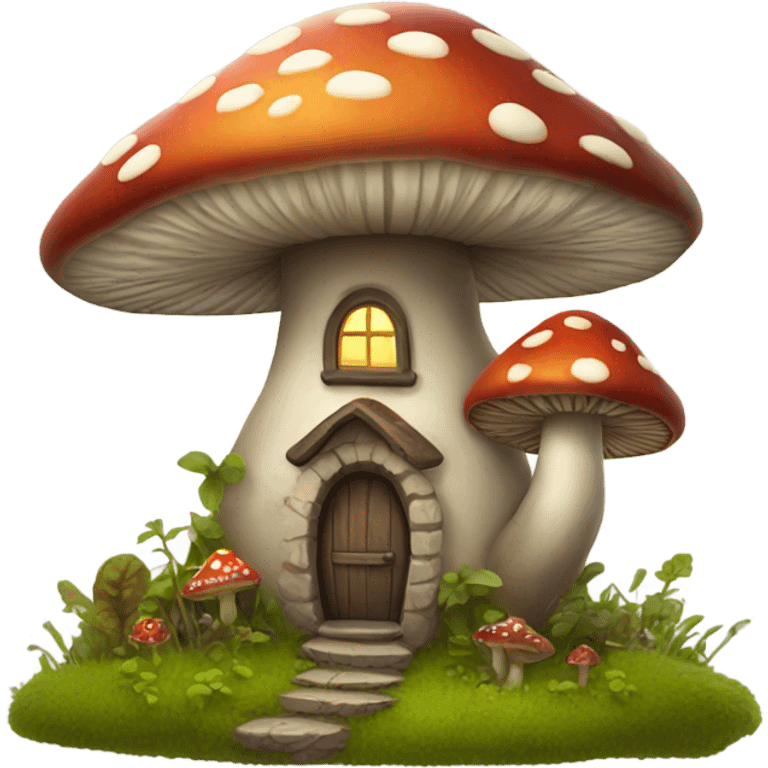 mushroom house  emoji