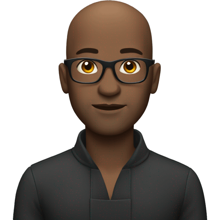 Black bald man emoji