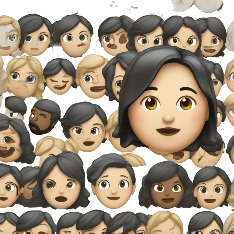 fat white girl with a black bob and a faded beard! emoji