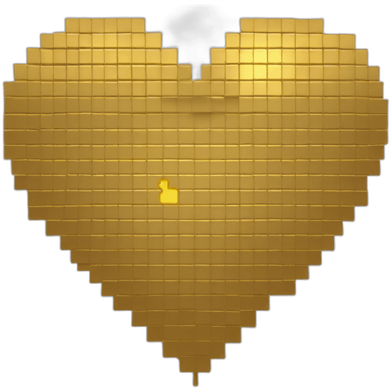 8-bit Golden Heart emoji