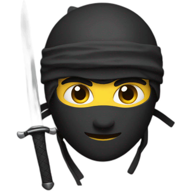 a ninja with a t shaped dagger on its forehead emoji