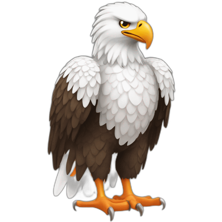 full body Eagle With white and orange plumage emoji