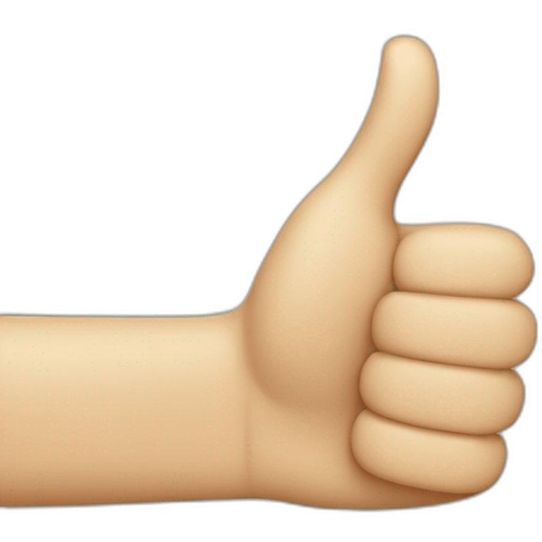 Thumbs up hand with the thumb sewn back on emoji