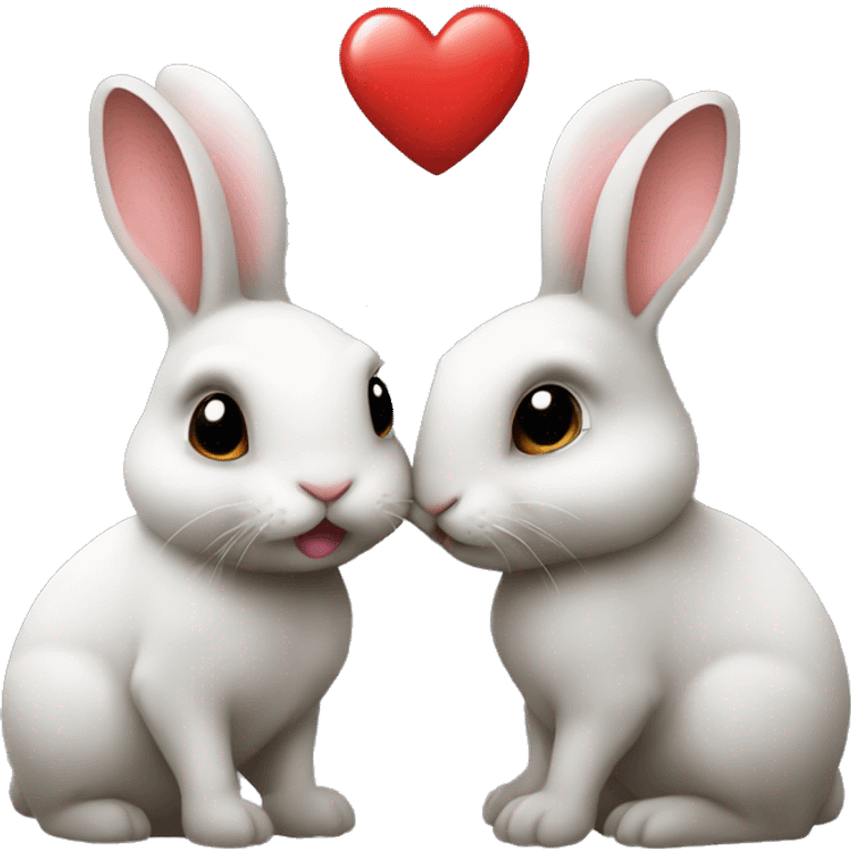 Rabbit kiss with a heart emoji