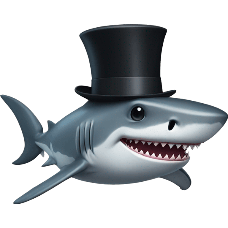 shark with tophat emoji