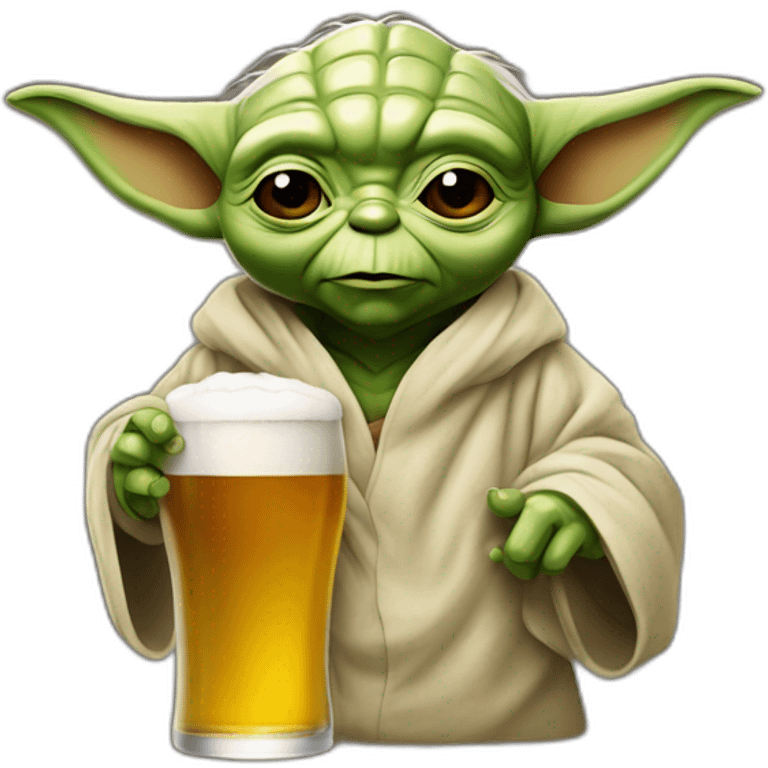 Yoda qui boit une bière emoji