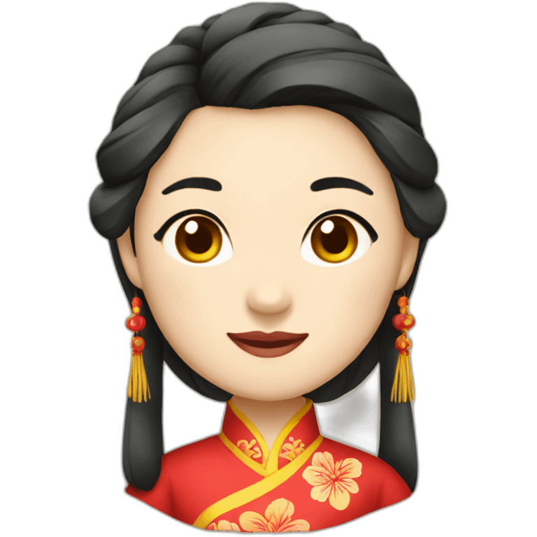 Chinese lady wear Chinese traditional clothes emoji