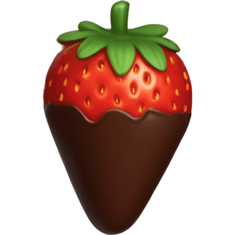 Chocolate dipped strawberry emoji