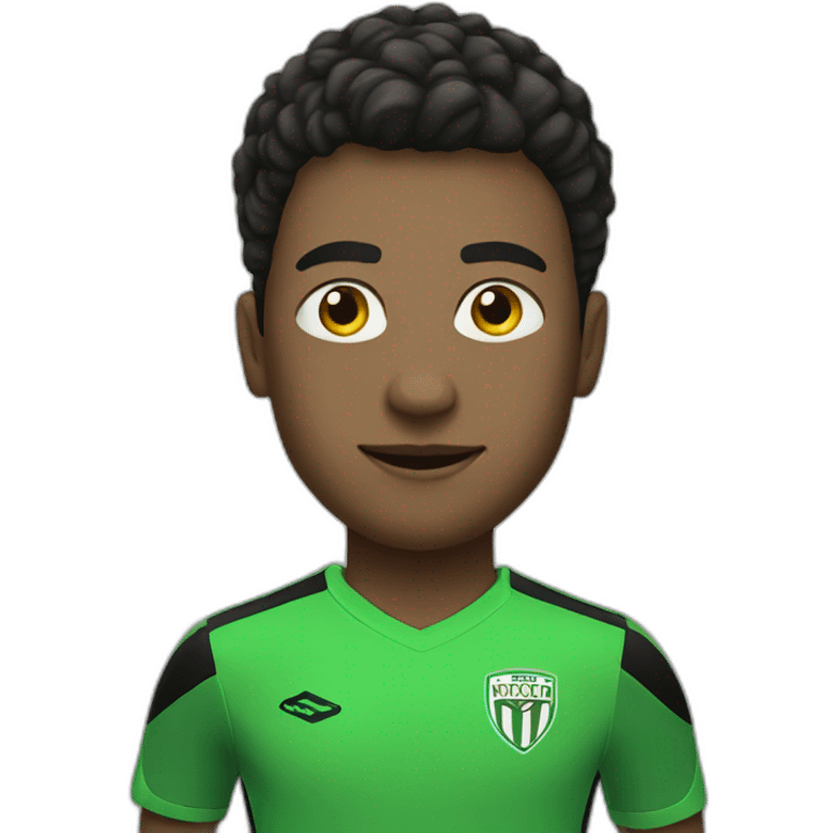 soccer player in green and black kit emoji