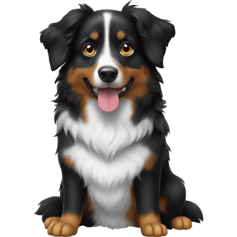 Small black australian shepherd dog Halloween costume  emoji