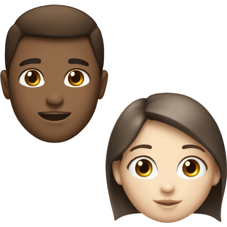 White brunette blue eyed boy with brunette girl emoji