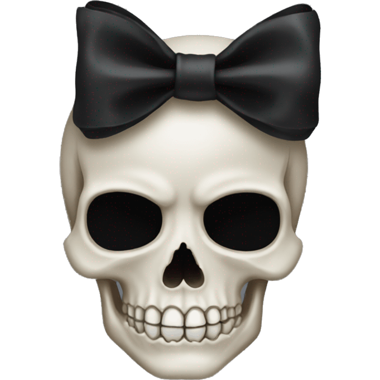 skull emoji with black bow emoji