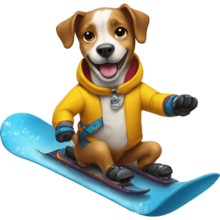 Dog snowboarding emoji