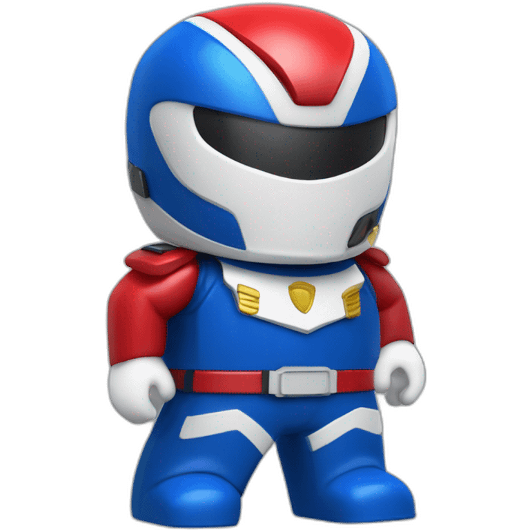 police power ranger full body blue and red and white police officer emoji