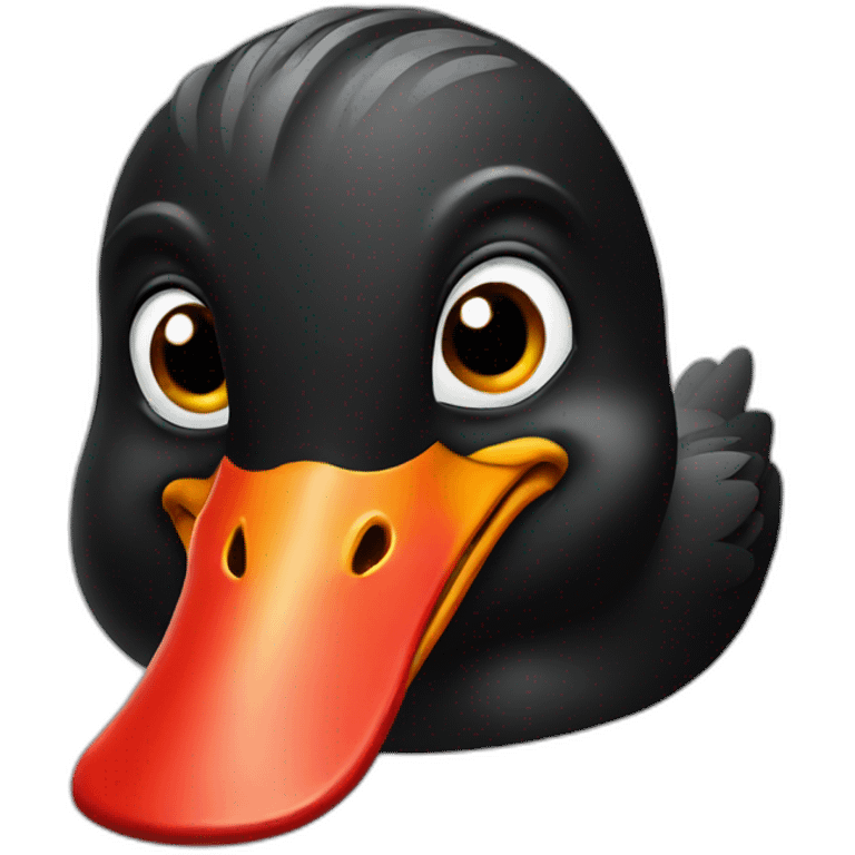 Black and red duck emoji