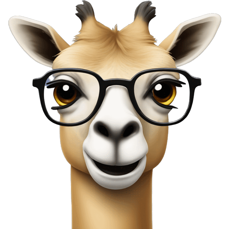 funny guanaco face with glasses emoji