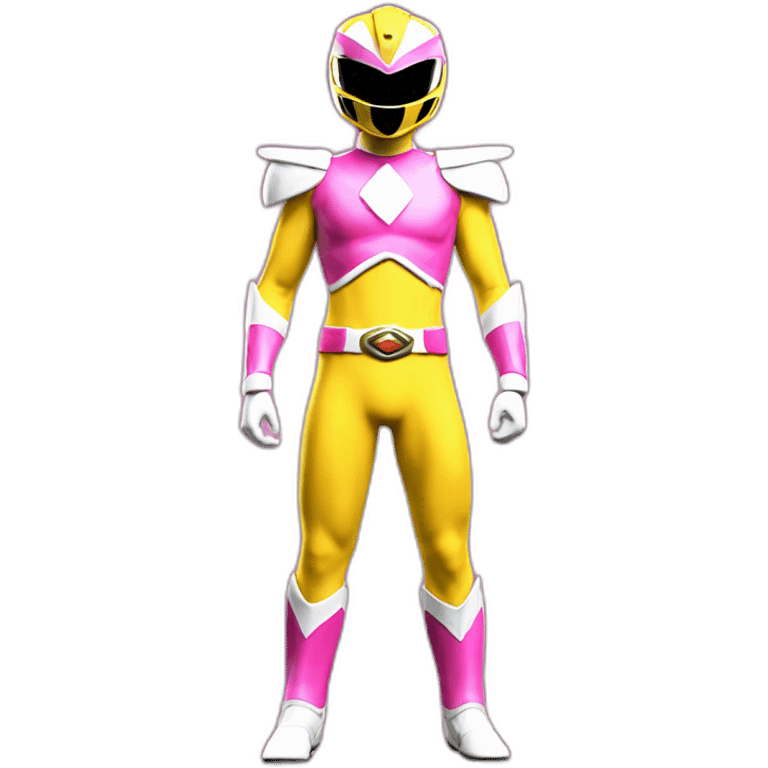 pink and yellow power ranger full body emoji