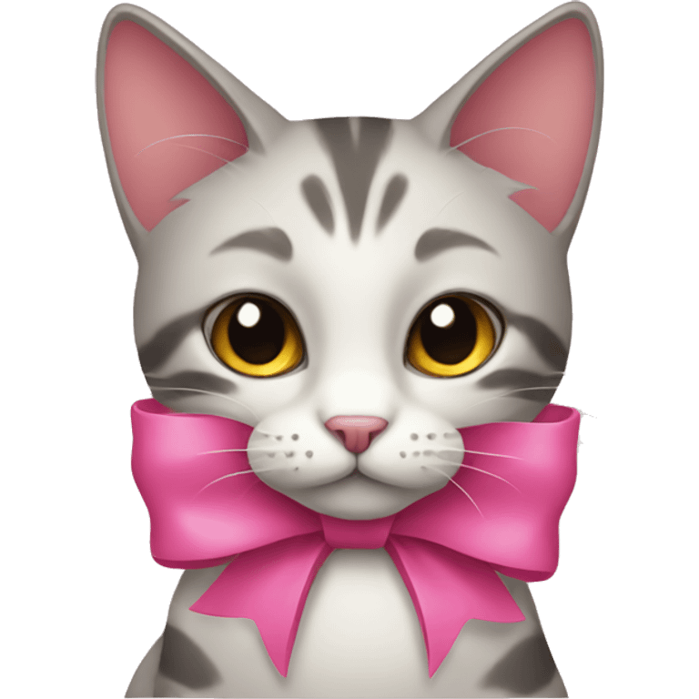 cat with pink bow emoji