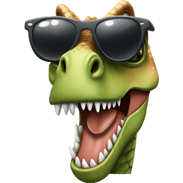 dinosaur wearing sunglasses emoji