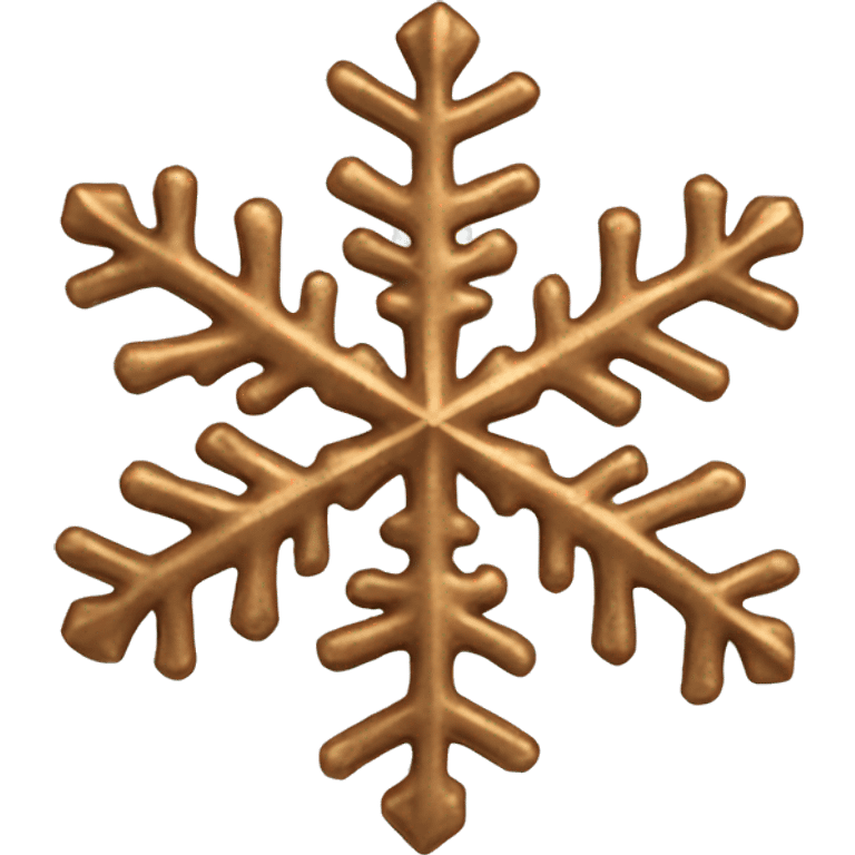 Realistic isolated bronze snowflake. emoji