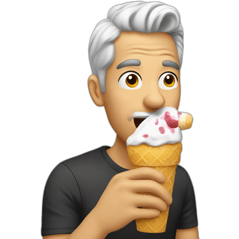 man licking icecream emoji