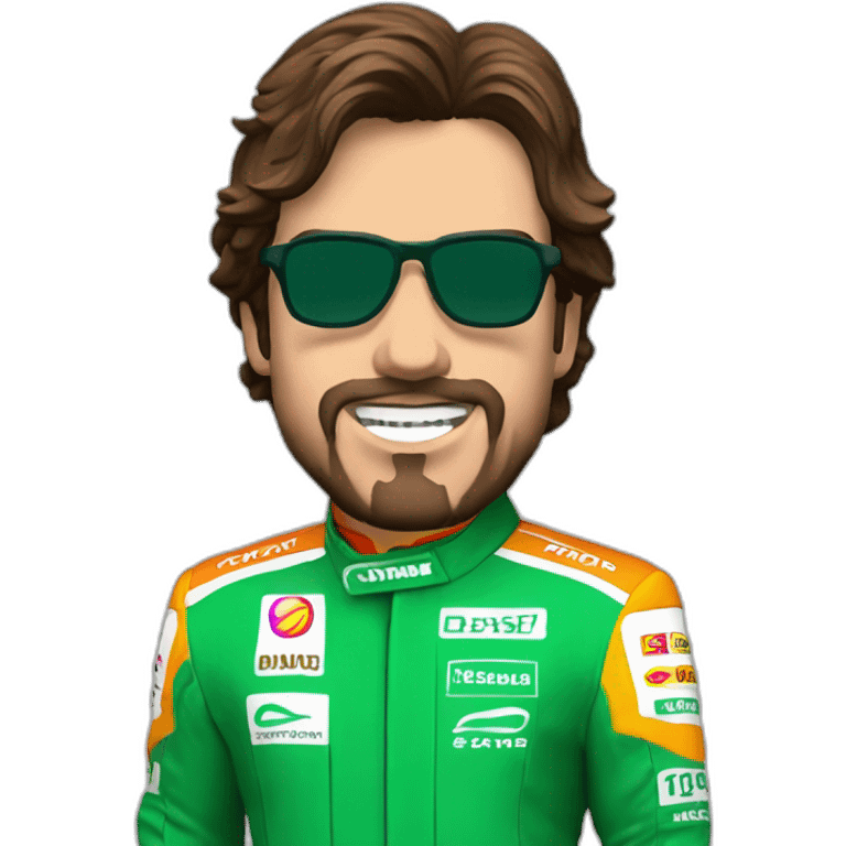 fernando alonso F1 flames green suit emoji