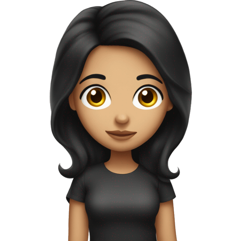 Cute hispanic woman with big eyes and black hair emoji