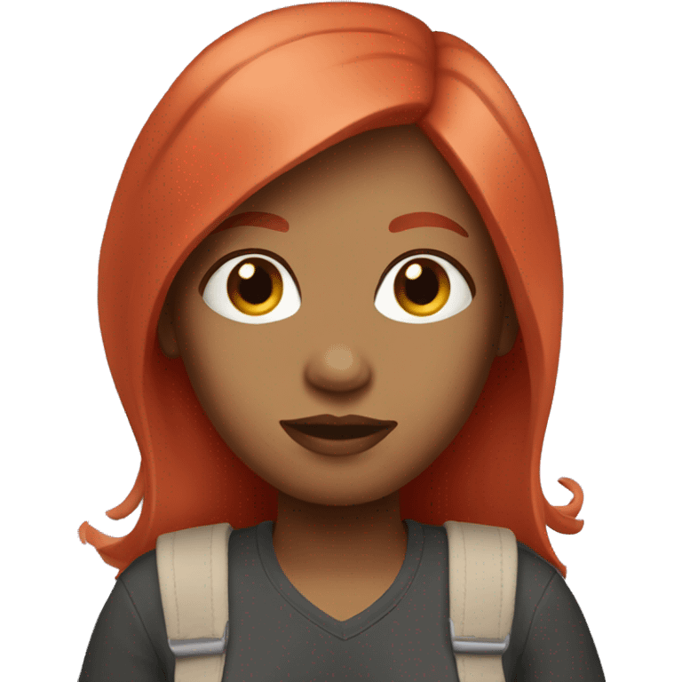 WOMAN RED HAIR WITH TOTEBAG emoji