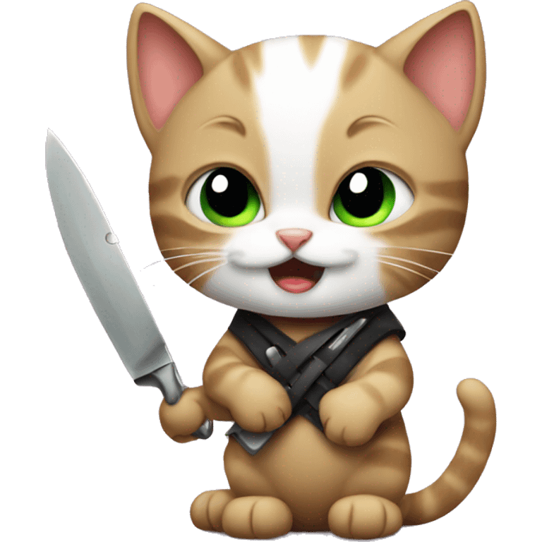 Kitten with a knife  emoji