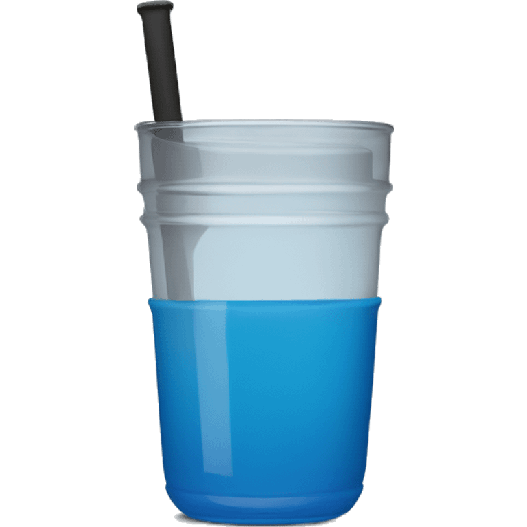 Plain Blue Stanley tumbler with a handle and no face against a plain transparent background and nothing else  emoji